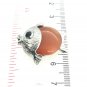 Snap 20mm amber crystal fish