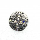 Rhinestone Mini snap button 12mm ginger snap Jewelry Fast Shipping Cross Blue