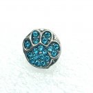 Rhinestone Mini snap button 12mm gingersnap  Jewelry Blue Pet paw dog cat