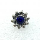 Rhinestone Mini snap button12mm gingersnap Blue Flower crystal