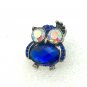 Snap 20mm Owl blue crystals