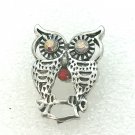 Snap 20mm Owl clear crystals
