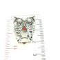 Snap 20mm Owl clear crystals