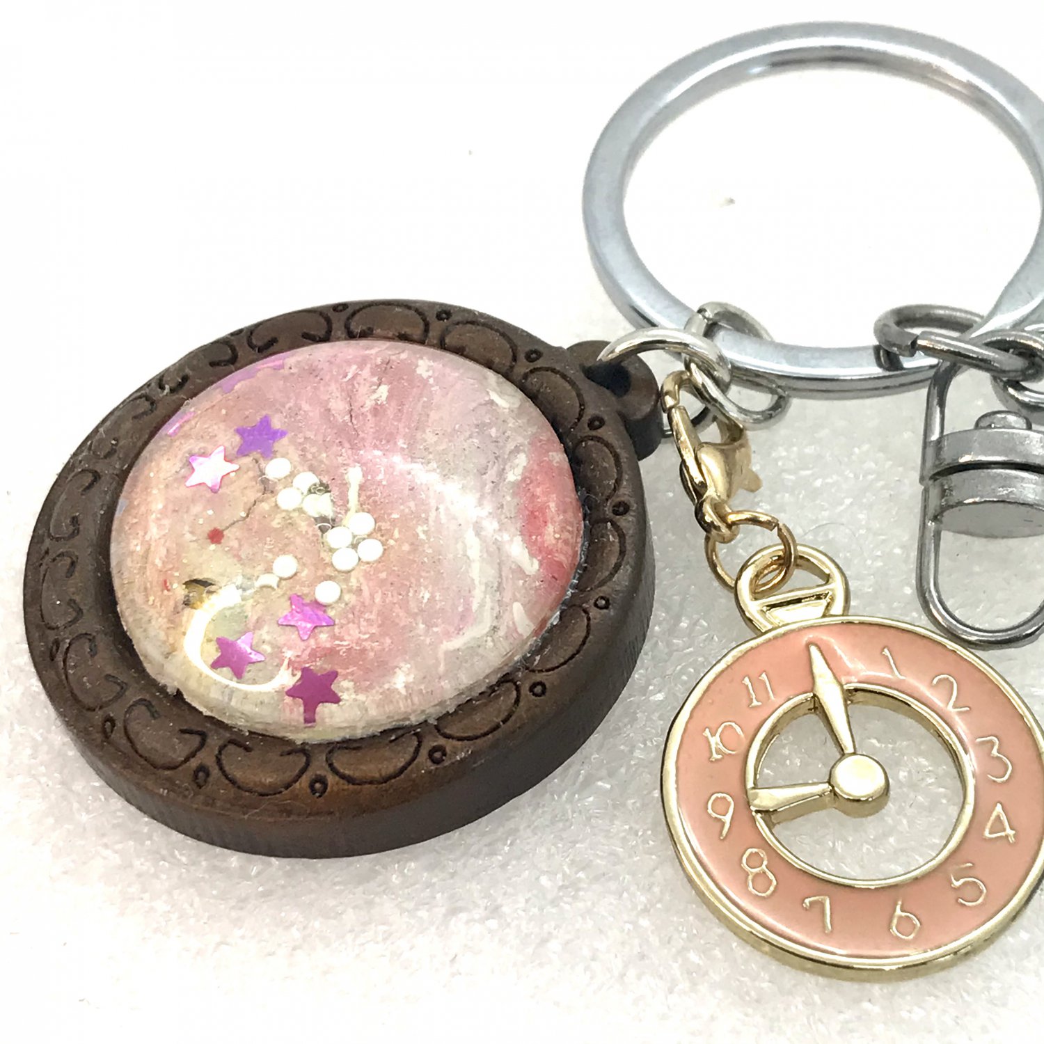 Handmade dome keychain charms watch