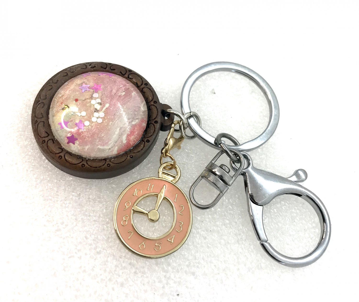 Handmade dome keychain charms watch