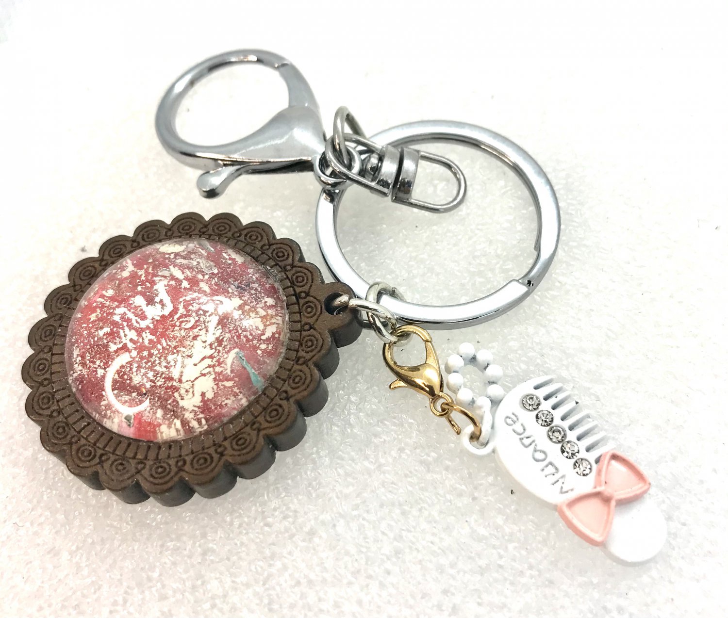 Handmade dome keychain charms Fashion Comb