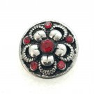 Snap 20mm  Flower red crystals gingersnaps