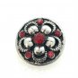 Snap 20mm Flower red crystals gingersnaps
