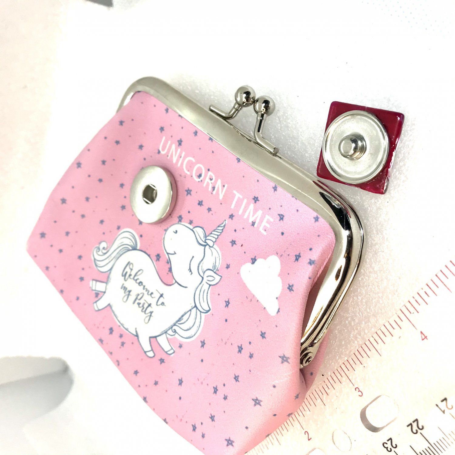 Unicorn Coin purse with handmade 20mm snap