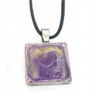 Pendant Hand Painted square 20mm purple