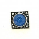 Rhinestone Mini snap button Blue square   12mm gingersnap
