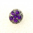 Rhinestone Mini snap button Purple flower 12mm gingersnap