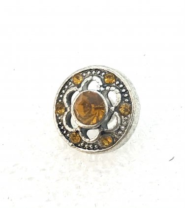 Rhinestone Mini snap button Gold flower crystal  12mm ginger snap  Jewelry Fast Shipping
