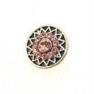 Rhinestone Mini snap button pink snowflake  crystal  12mm ginger snap  Jewelry Fast Shipping