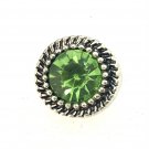 Rhinestone Mini snap button Green round crystal  12mm ginger snap  Jewelry Fast Shipping