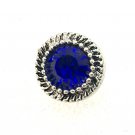 Rhinestone Mini snap button blue round crystal  12mm ginger snap  Jewelry Fast Shipping