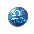 Snap 20mm  blue Zodiac Libra glow in the dark