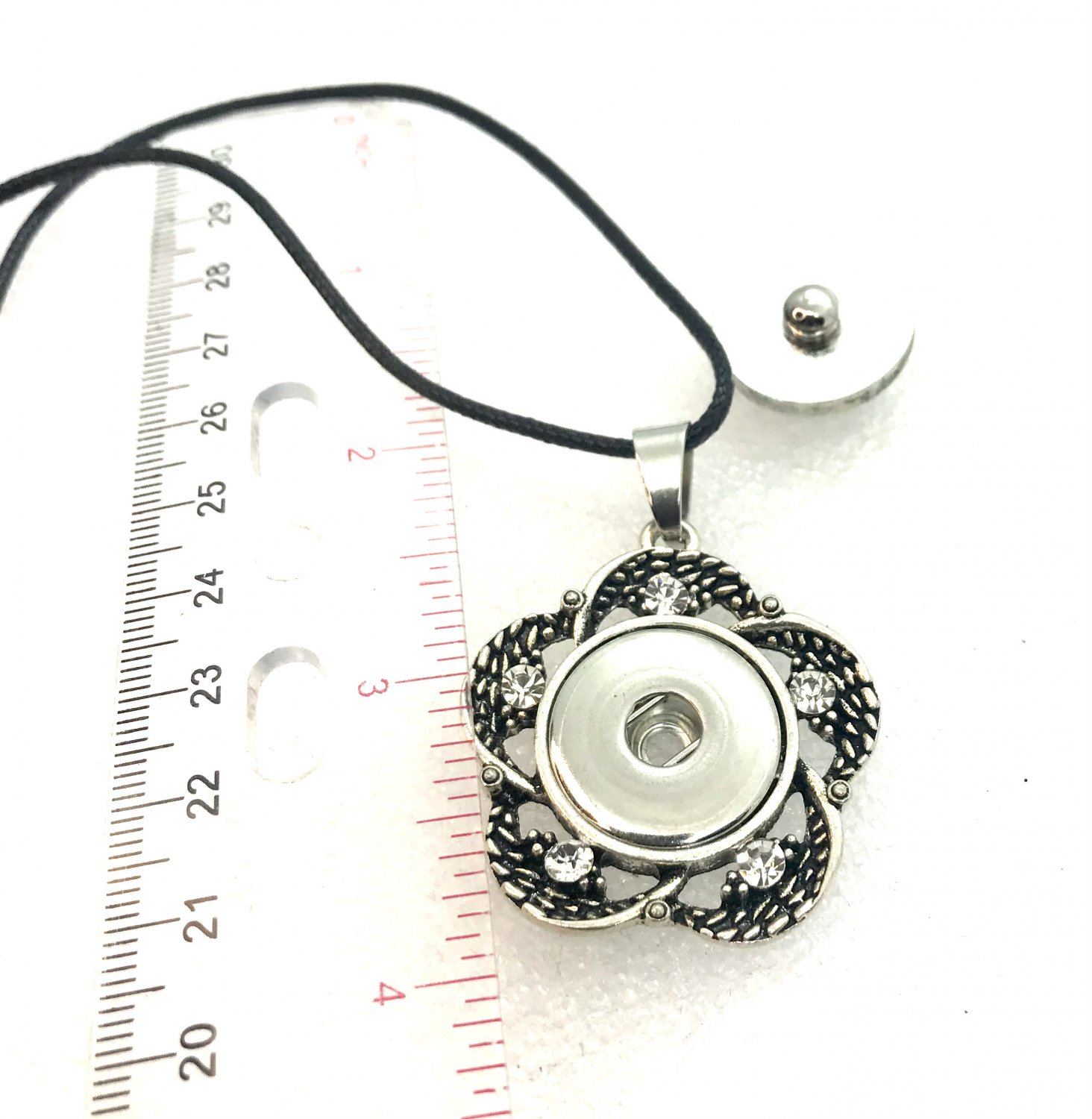 Flower Pendant 20mm handmade Snap Necklace 18mm Snap Jewelry