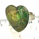 Handmade Ring Heart dome 25mm stainless steel band adjustable