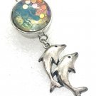 Dolphins Pendant Necklace 18mm Snap Jewelry Stainless Steel Chain Fast Shipping