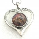 Heart Rhinestone Pendant Hand Painted 18-20mm Snap Christmas Birthday Gift