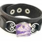 Leather bracelet Hand Painted Ginger snaps Buttons 18-20mm Fast Shipping