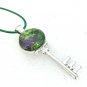 Small Key Pendant 16mm dome Hand Painted art Teachers Birthday Mother Valentines Christmas Gift
