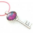 Small Key Pendant 16mm dome Hand Painted art Teachers Birthday  Mother Valentines Christmas Gift