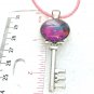 Small Key Pendant 16mm dome Hand Painted art Teachers Birthday  Mother Valentines Christmas Gift