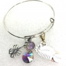 Girl Kid Size small Bracelet Bangle  Handcrafted  charms