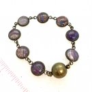 Bracelet 8x 10mm links terracotta and bronze magnetic clasp