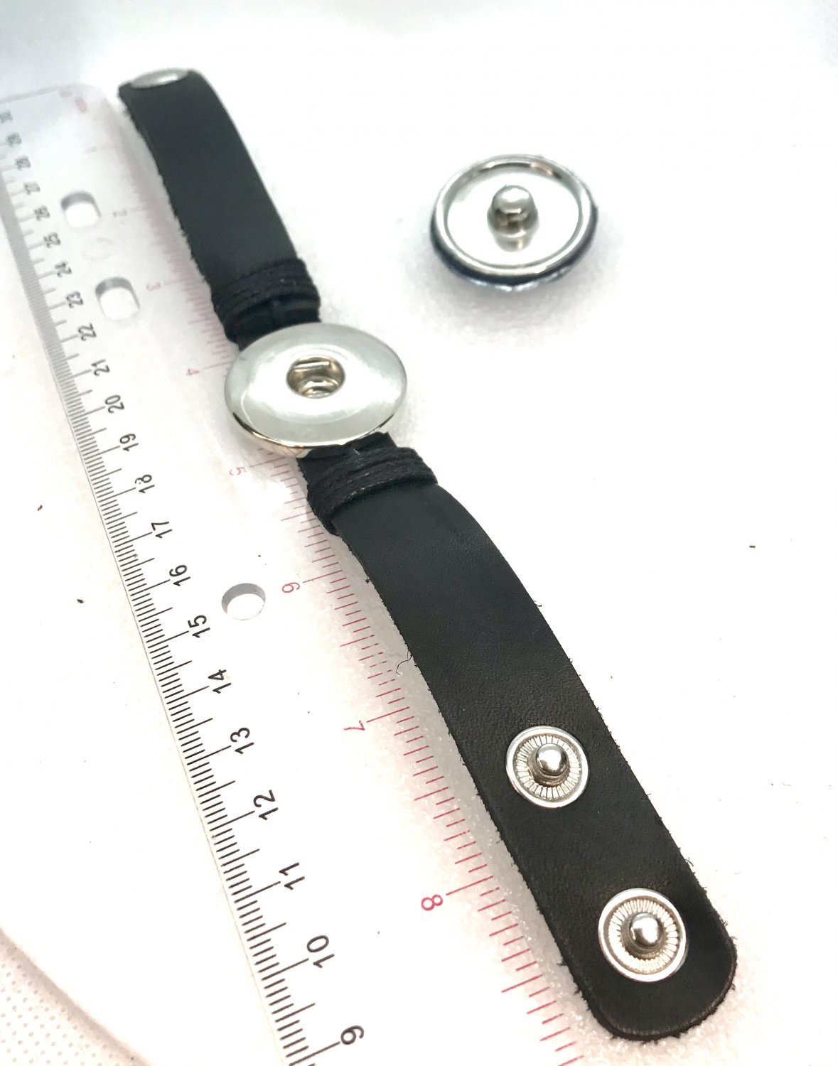 Leather Snap Bracelet handmade 30mm Snap