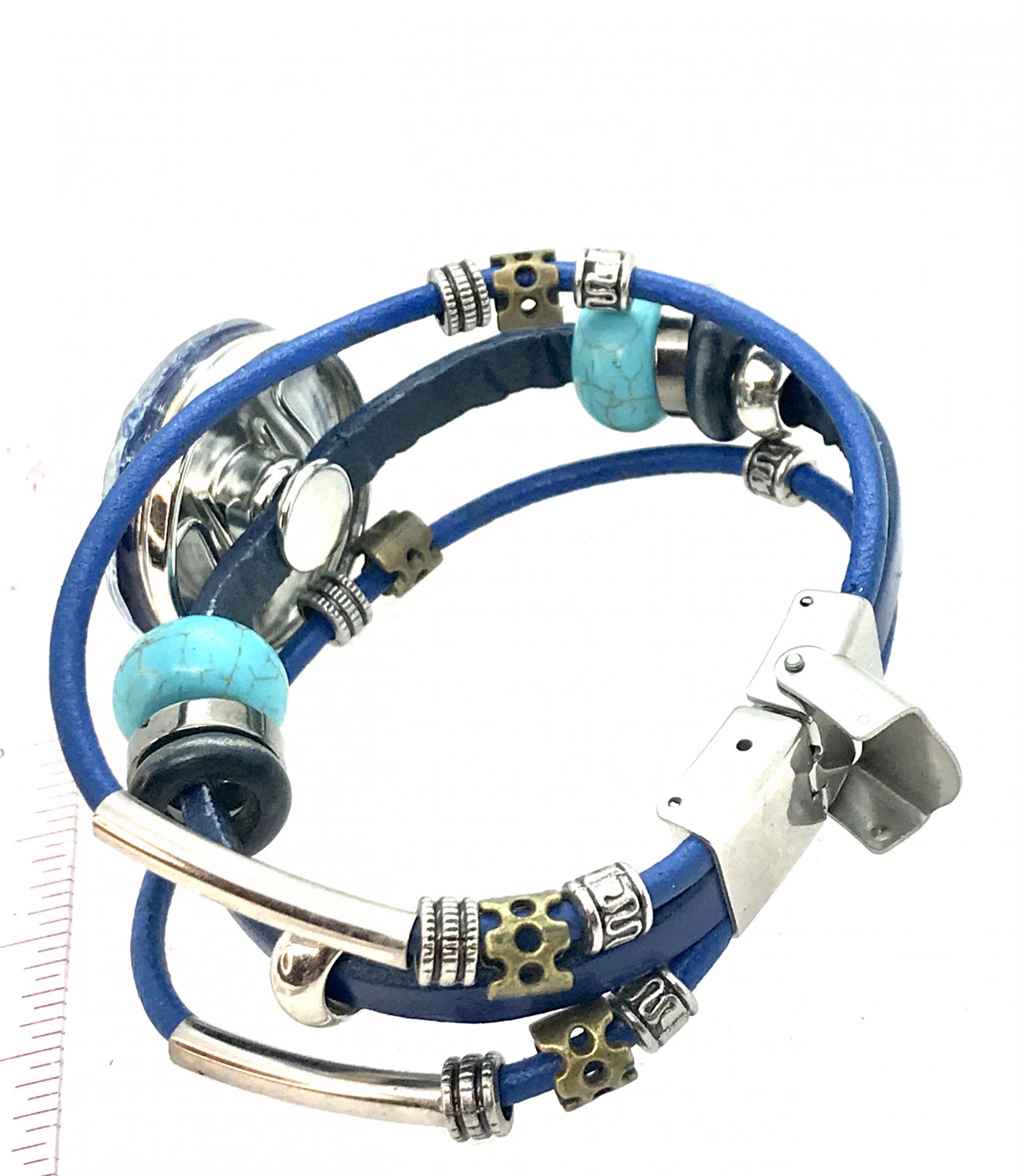 Leather Snap Bracelet handmade 30mm Snap