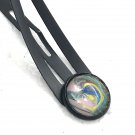Hair pin hand painted 10mm glass dome black