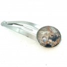 Hair pin hand painted 22mm  glass dome