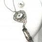 Tassel leaf Pendant Necklace 18mm Snap Jewelry Stainless Steel Chain Fast Shipping