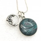 Pendant Hand Painted round 18mm with charm