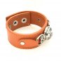 Leather bracelet Hand Painted Ginger snaps Buttons 18-20mm Fast Shipping