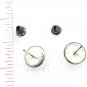 Stud  earrings hand painted dome 8mm  925 silver plated