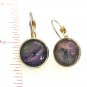 earrings hand painted 12mm 925 silver leverback