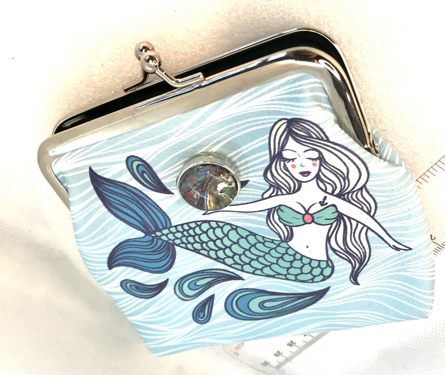 Mermaid Coin Purse With Handmade 20mm Snap