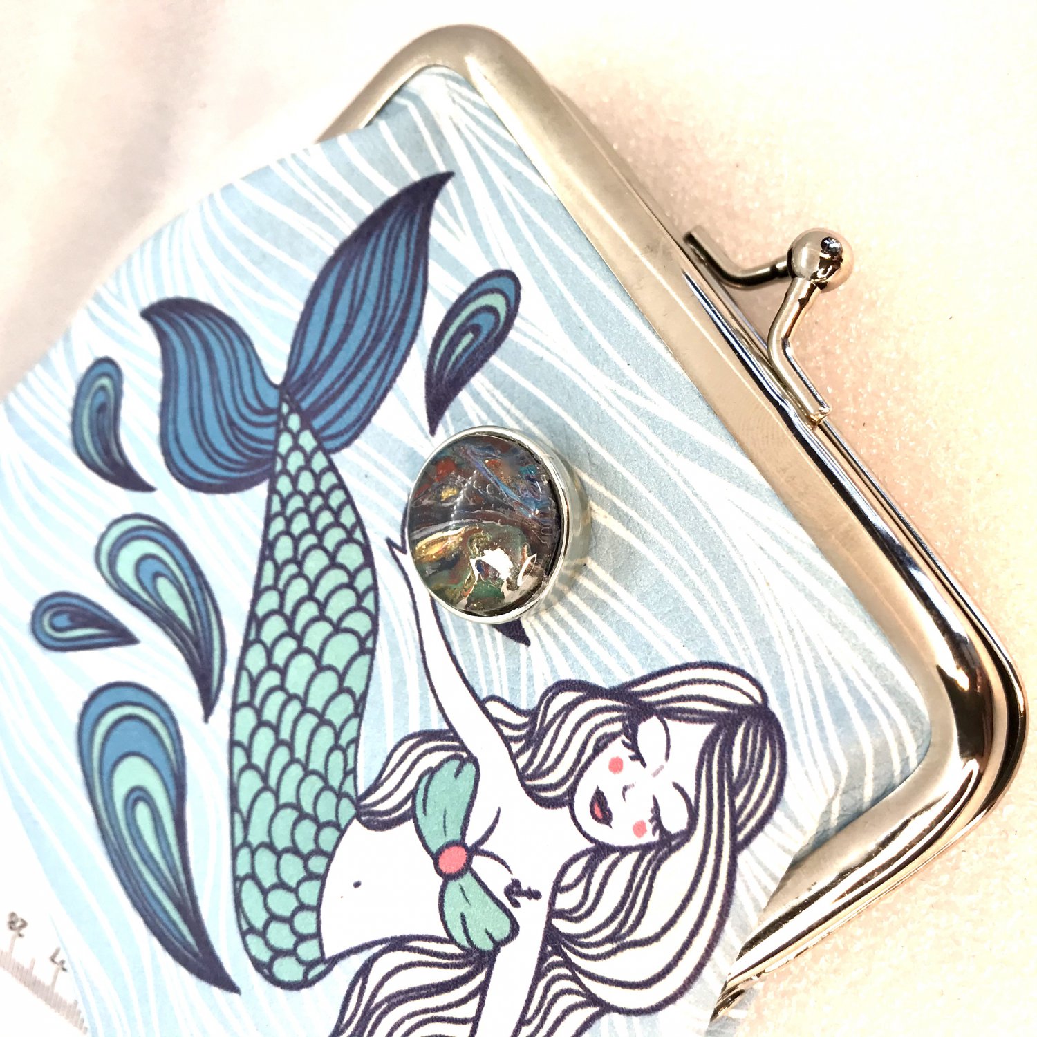 Mermaid Coin Purse With Handmade 20mm Snap