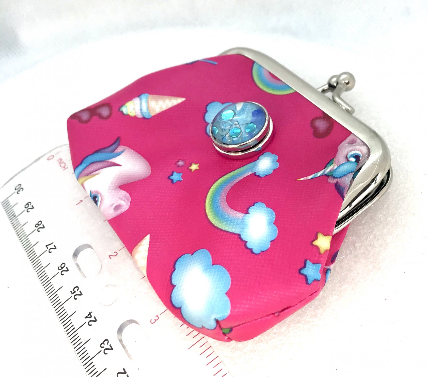 Unicorn Coin purse with handmade 20mm snap