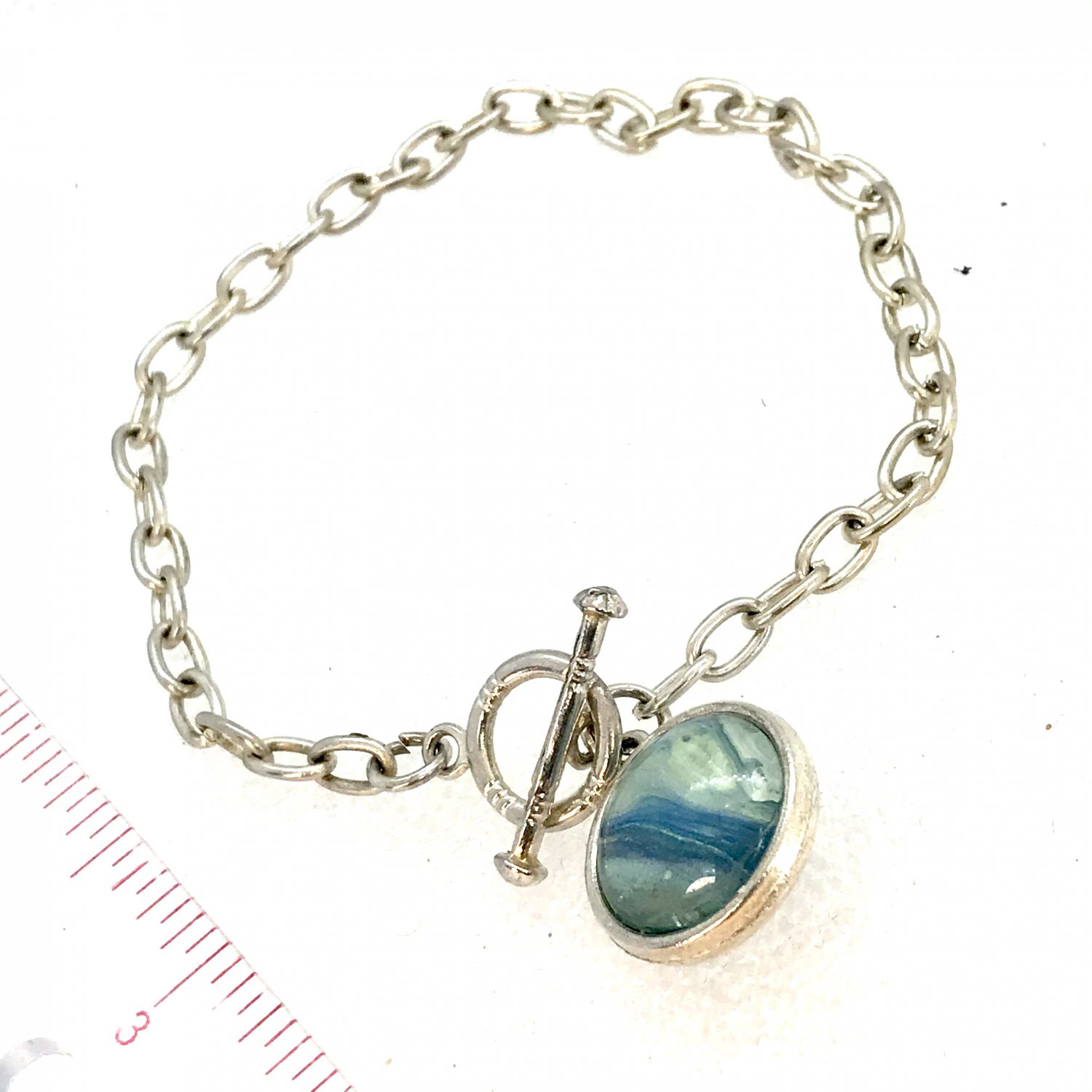 Bracelet chain links and Handmade 16mm double dome charm