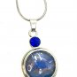 Blue Rhinestone Pendant Hand Painted 18- 20mm Snap Christmas Birthday Gift