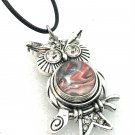 Owl Pendant Necklace 18mm Snap Jewelry Stainless  Steel Chain Fast Shipping