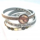 Wrap Bracelet For Snap 18-20mm Adjustable Crystal Embellishments Fast Shipping