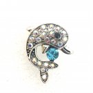 Snap 20mm  Dolphin  blue and silver