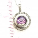Rhinestone Snap Pendant Hand Painted Mini 12mm Birthday Christmas Mothers Gift