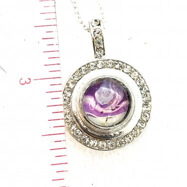 Rhinestone Snap Pendant Hand Painted Mini 12mm Birthday Christmas Mothers Gift